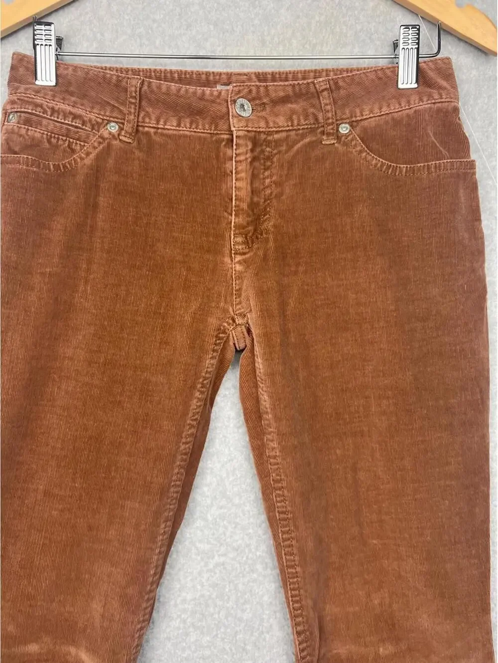 J Jill Corduroy Slim Leg Pants Women's Petites Size 2 Casual Rust Brown Simple